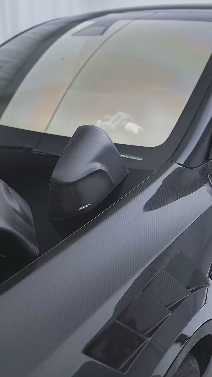 Tesla Model Y Performance AWD Long Range RWD Standard 2020-ON with Aftermarket Parts - V3 Style Rear Trunk Spoiler Carbon Fiber / FRP from CMST Tuning