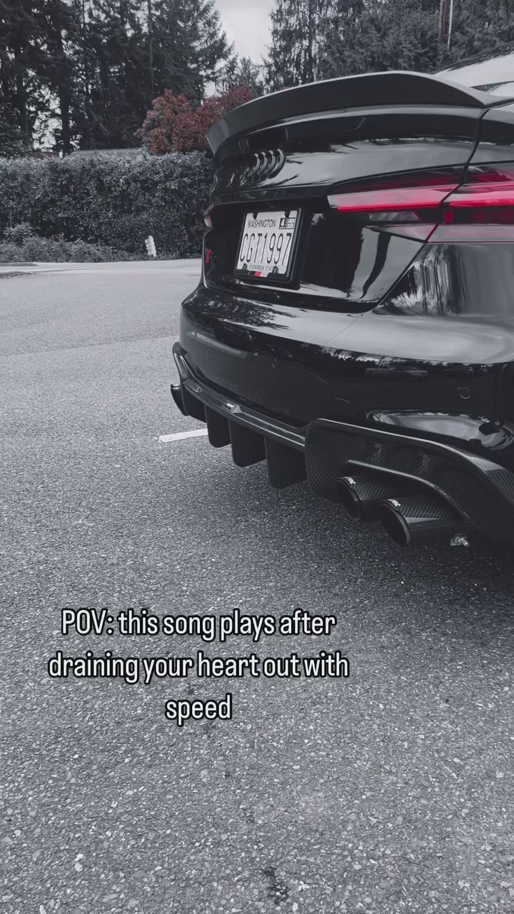Audi S5 A5 (with s-line bumper, does not base model) B9.5 2020 2021 2022 2023 2024 with Aftermarket Parts - V1 Rear Diffuser Pre-preg Carbon Fiber from BCTXE Tuning