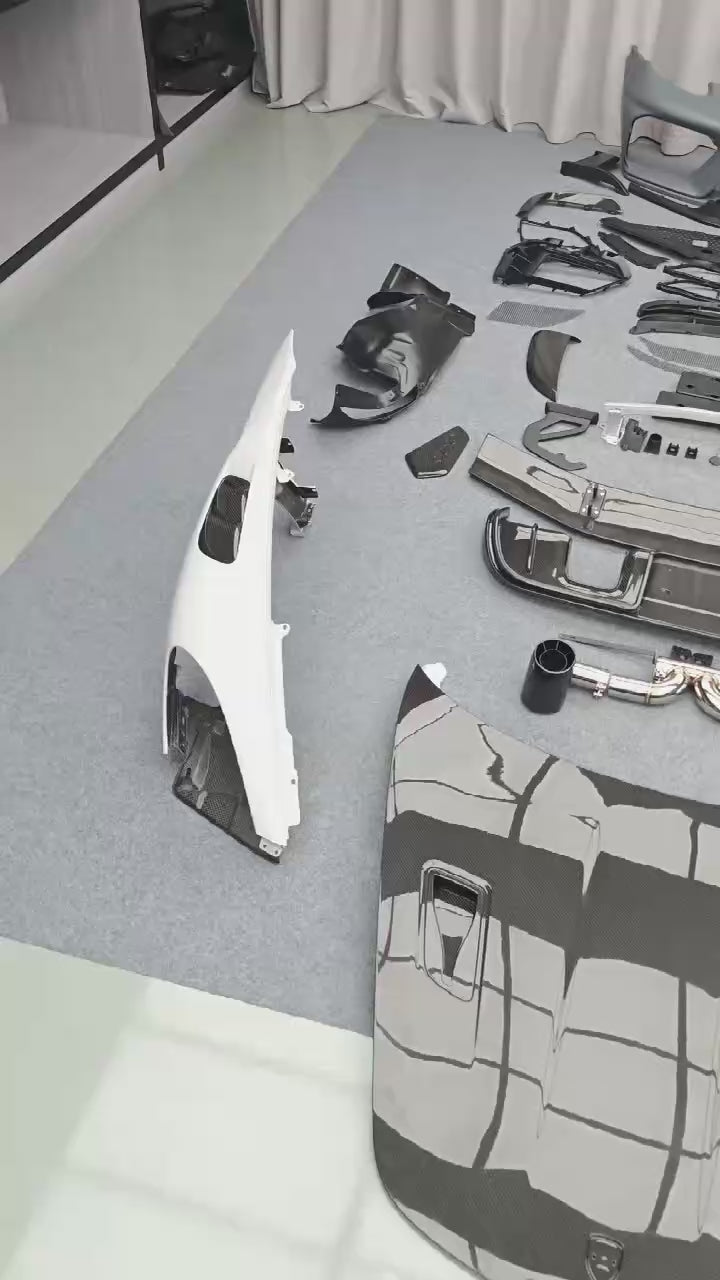 Porsche 718 982 Cayman (Base / T / S / GTS) 2017 2018 2019 2020 2021 2022 2023 2024 2025&nbsp;with Aftermarket Parts - GT4RS Full Conversion Kit PP Polypropylene / Dry Pre-preg Carbon Fiber from Dupont Tech
