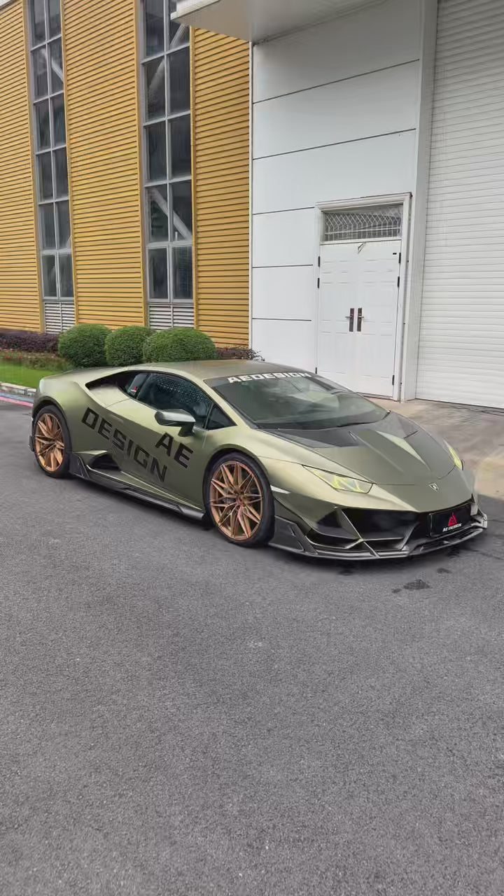 Lamborghini Huracan EVO AWD RWD 2020 2021 2022 2023 with Aftermarket Parts - Rear Diffuser & Canards Dry Pre-preg Carbon Fiber from ArmorExtend