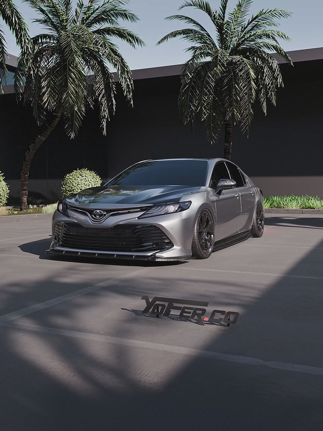 Toyota Camry 8th Gen XV70 LE XLE 2018-2020 with Aftermarket Parts - Front Lip & Side Spliters PP from Yofer USA