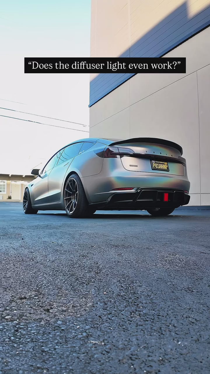 Tesla Model 3 Performance Long Range Standard Base 2017 2018 2019 2020 2021 2022 2023 with Aftermarket Parts - V1 Rear Duck Bill Tail Spoiler Carbon Fiber / FRP from CMST Tuning