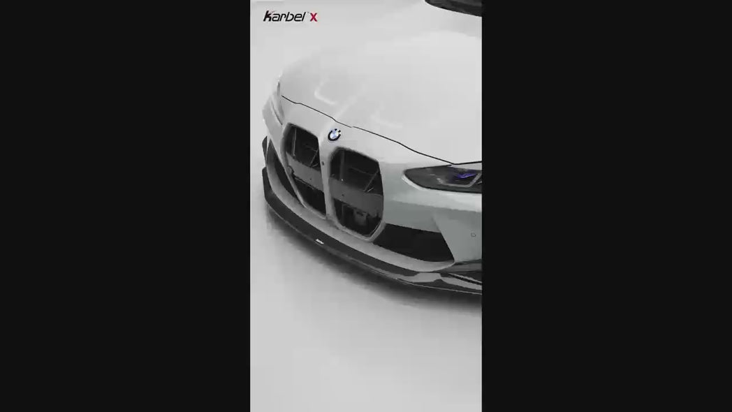 BMW M3 G80 G81 & M4 G82 G83 2021-ON with Aftermarket Parts - X Front Kidney Grill Dry Pre-preg Carbon Fiber from Karbel Carbon