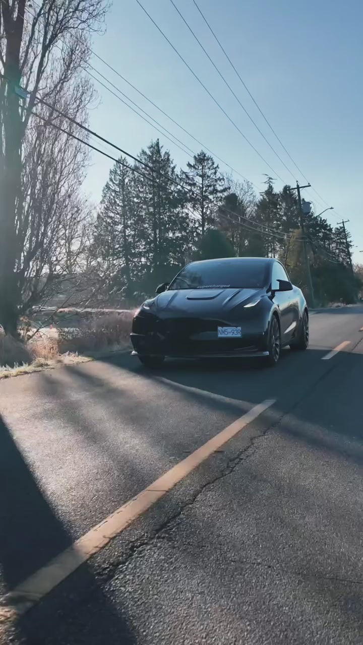 Tesla Model Y Performance AWD Long Range RWD Standard 2020 2021 2022 2023 2024 with Aftermarket Parts - V1 Hood Bonnet Carbon Fiber / FRP from CMST Tuning