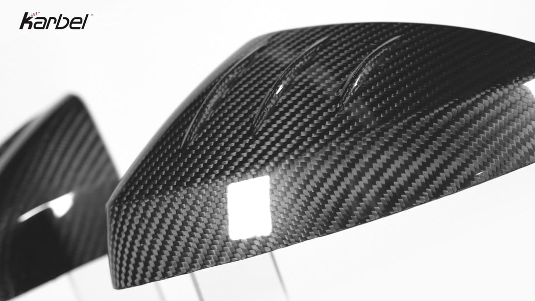 Audi RS3 S3 A3 8V.5 2017 2018 2019 2020 (without blind assist) with Aftermarket Parts - Mirror Caps Dry Pre-preg Carbon Fiber from Karbel Carbon