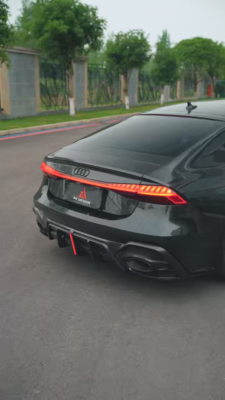 Audi RS6 C8 2020 2021 2022 2023 2024 & RS7 C8 2020 2021 2022 2023 2024 with Aftermarket Parts - AE Rear Diffuser & Canards Pre-preg Carbon Fiber from ArmorExtend