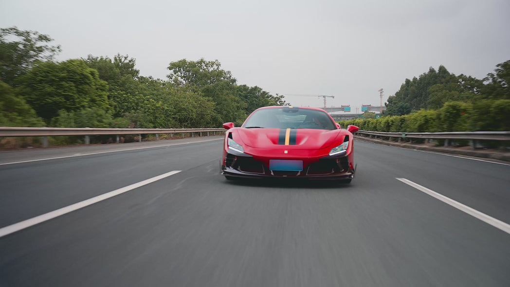 Ferrari F8 Tributo F8 Spider 2020 2021 2022 2023 with Aftermarket Parts - Side Skirts Dry Pre-preg Carbon Fiber / FRP from CMST Tuning