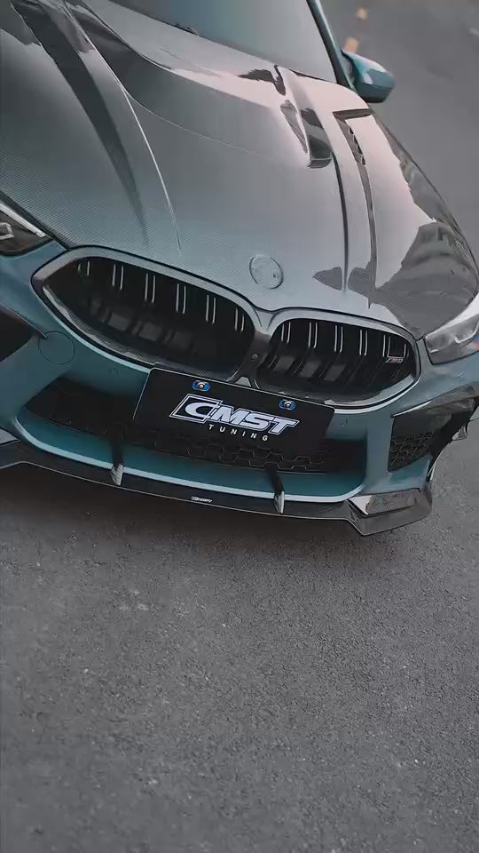 BMW M8 M8C F91 F92 F93 2019-ON with Aftermarket Parts - Front Bumper Canards Dry Pre-preg Carbon Fiber / FRP from CMST Tuning