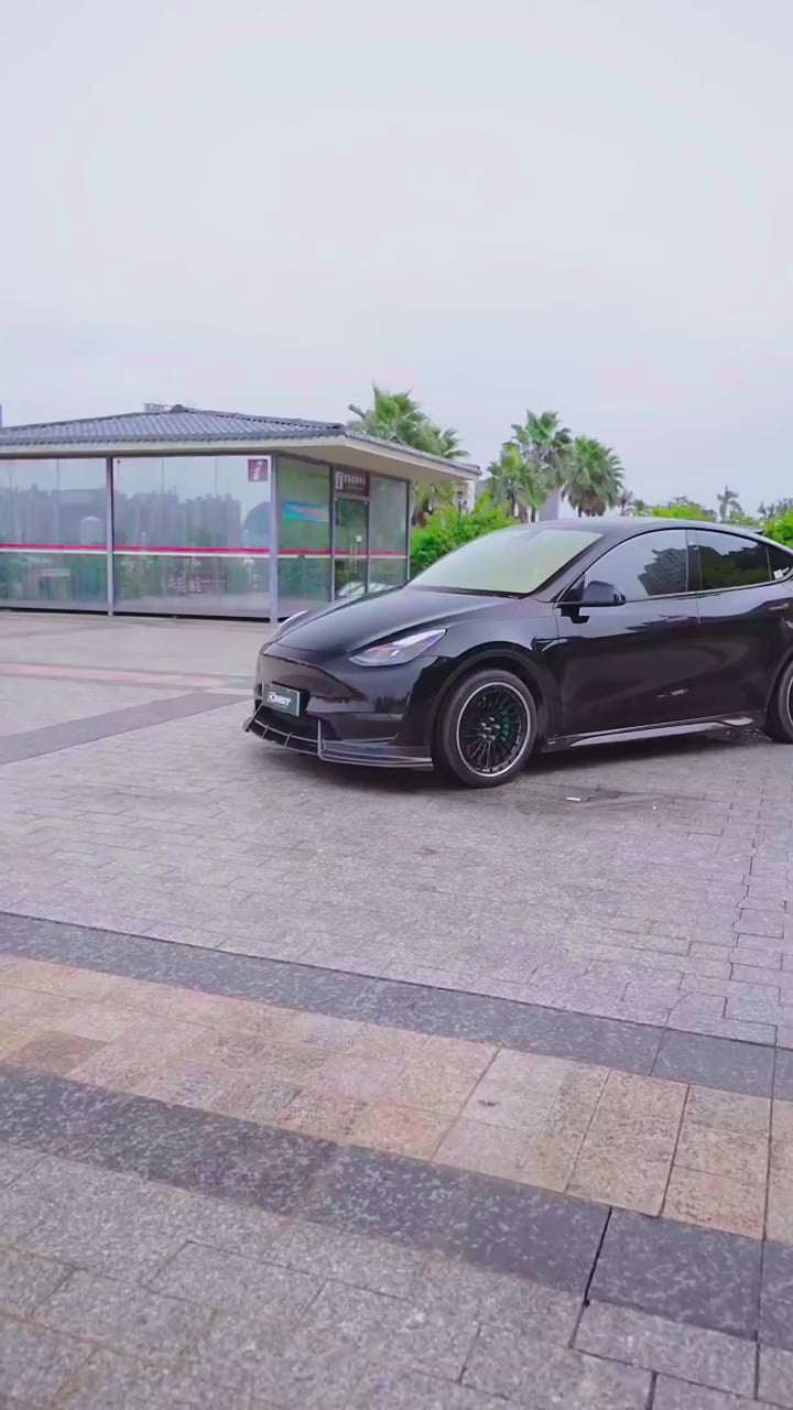 Tesla Model Y Performance AWD Long Range RWD Standard 2020-ON with Aftermarket Parts - V3 Style Rear Trunk Spoiler Carbon Fiber / FRP from CMST Tuning