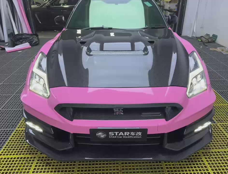 Nissan GTR R35 CBA DBA EBA 2008 2009 2010 2011 2012 2013 2014 2015 2016 2017 2018 2019 2020 2021 2022 2023 2024 with Aftermarket Parts - TSV2 Style Front Bumper & Lip Carbon Fiber / FRP from Aero Republic