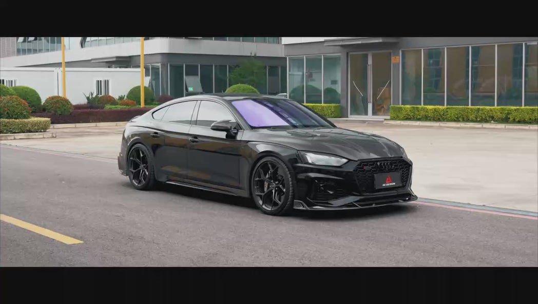Audi RS5 B9.5 2020 2021 2022 2023 2024 2025 with Aftermarket Parts - AE V2 Style Front Lip Dry Pre-preg Carbon Fiber from ArmorExtend