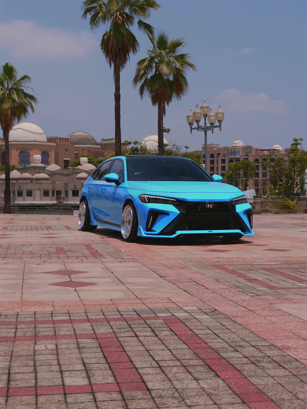 Honda Civic 11th 11.5th Gen FE1 FE2 FE4 2022-ON & Civic 11th 11.5th Gen FL1 FL2 FL4 2022-ON with Aftermarket Parts - V1 Front Bumper PP Polypropylene from Yofer USA