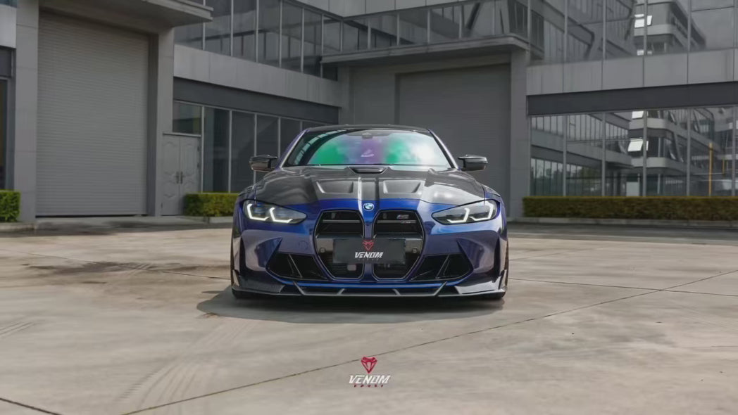 BMW M3CS M3C M3 G80 G81 2021-ON & M4CSL M4CS M4C M4 G82 G83 2021-ON with Aftermarket Parts - ART Vented Transparent Glass V2 Style Hood Bonnet Dry Pre-preg Carbon Fiber from ArmorExtend