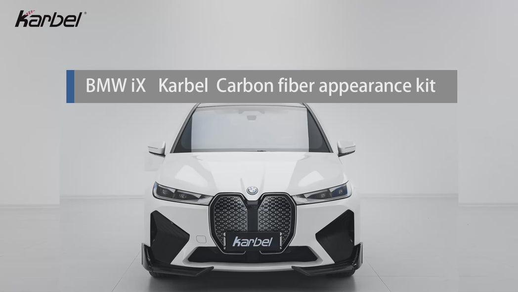 BMW IX xDrive60/50/45 M60 I20 2022-ON with Aftermarket Parts - Front Lip Dry Pre-preg Carbon Fiber from Karbel Carbon