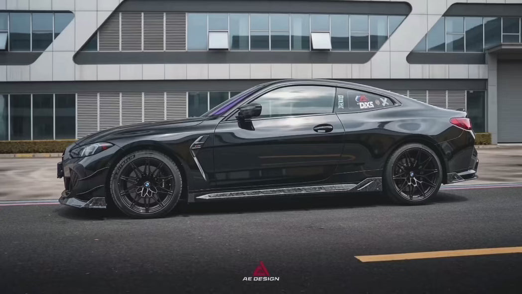 BMW M3 G80 G81 2021 2022 2023 2024 & M4 G82 G83 2021 2022 2023 2024 with Aftermarket Parts - AE Style Side Skirts Carbon Fiber?from ArmorExtend