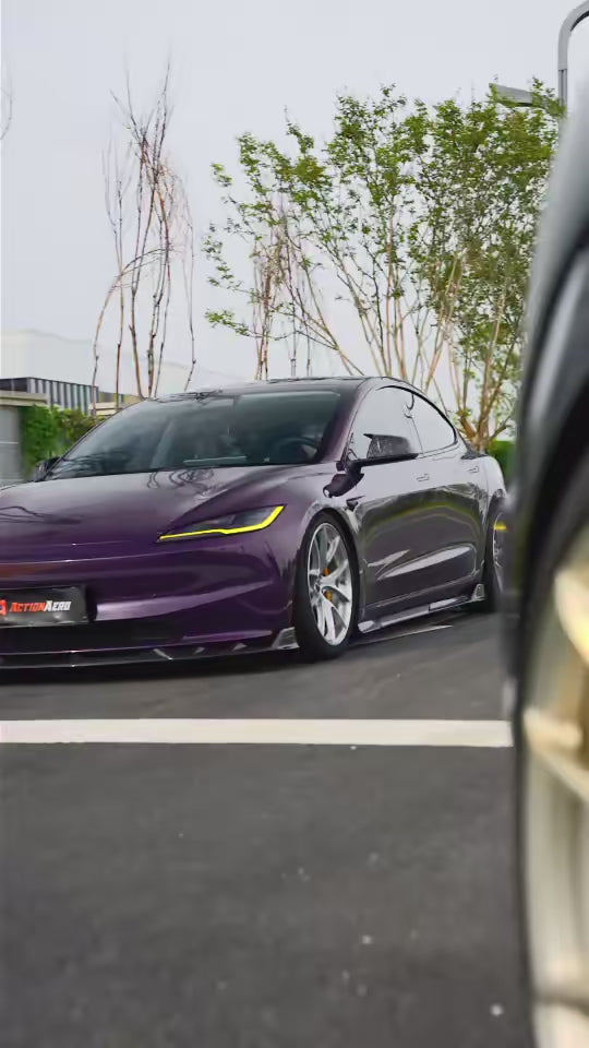 Tesla Model 3 Highland / Performance 2024-ON with Aftermarket Parts - V2 Rear Lip Spoiler Dry Pre-preg Carbon Fiber from ArmorExtend