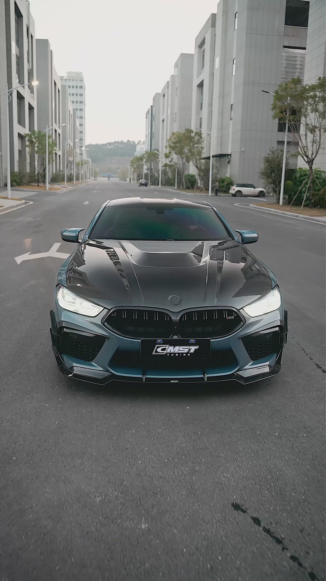 BMW M8 M8C F91 F92 F93 2019-ON with Aftermarket Parts - Front Lip Dry Pre-preg Carbon Fiber / FRP from CMST Tuning