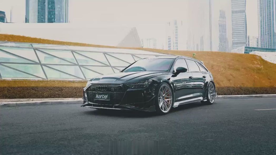 Audi RS6 C8 2020-ON with Aftermarket Parts - Rear Trunk Spoiler Pre-preg Carbon Fiber from Karbel Carbon