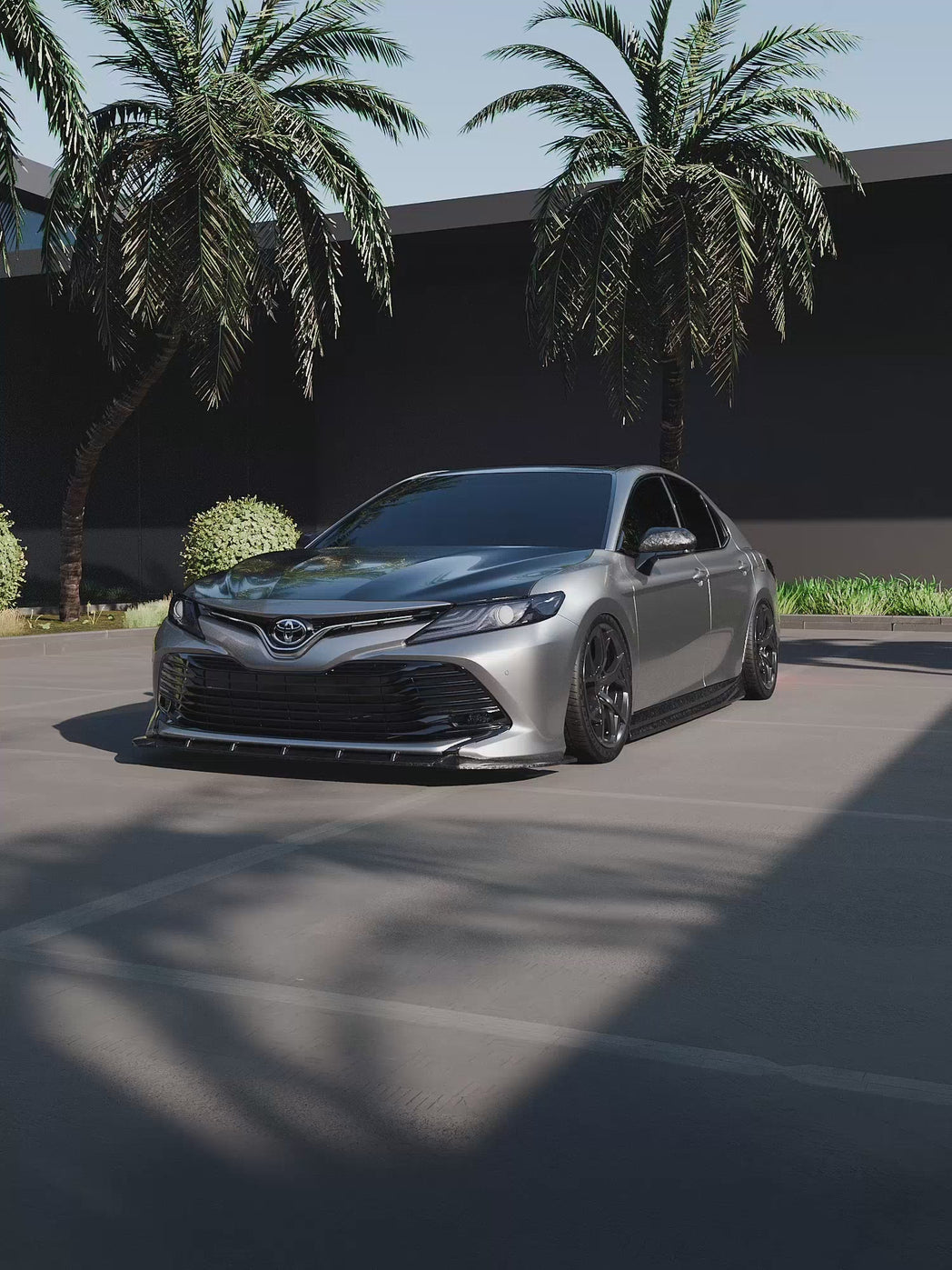 Toyota Camry 8th Gen XV70 LE XLE 2018-2020 with Aftermarket Parts - Front Lip & Side Spliters PP from Yofer USA