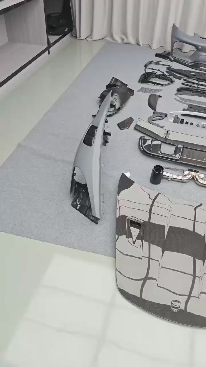 Porsche 718 982 Cayman (Base / T / S / GTS) 2017 2018 2019 2020 2021 2022 2023 2024 2025&nbsp;with Aftermarket Parts - GT4RS Full Conversion Kit PP Polypropylene / Dry Pre-preg Carbon Fiber from Dupont Tech