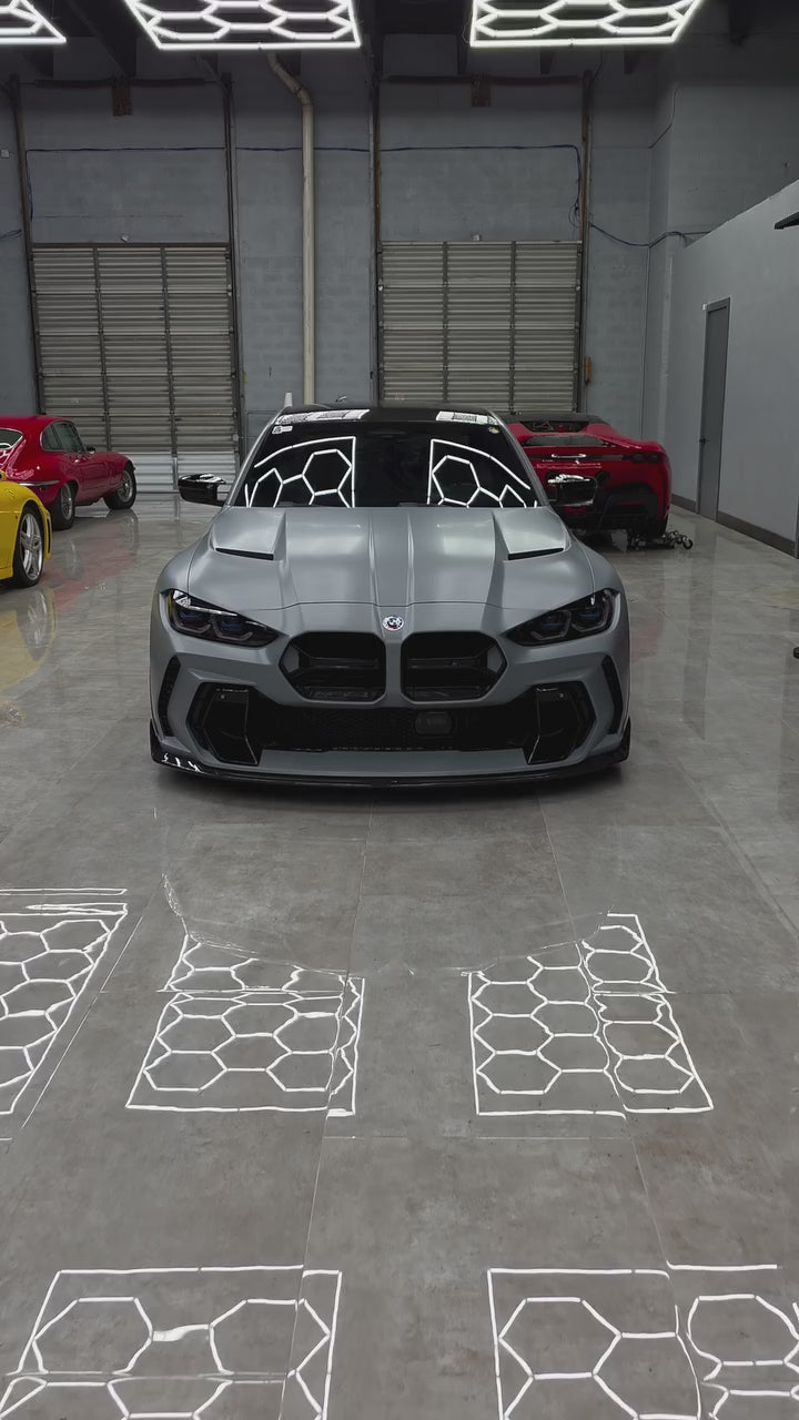 BMW M3 G80 G81 2021 2022 2023 2024 & M4 G82 G83 2021 2022 2023 2024 with Aftermarket Parts - AE V2 Style Rear Diffuser & Canards Carbon Fiber from ArmorExtend