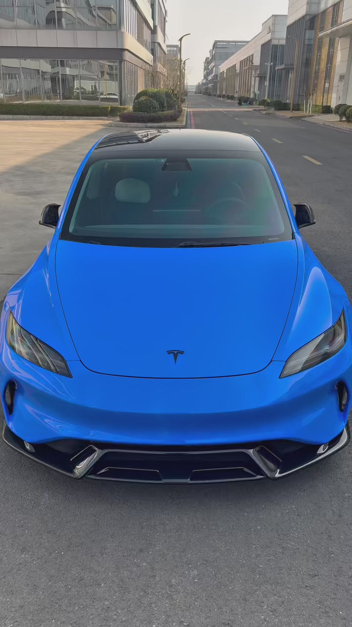 Tesla Model 3 Highland / Performance 2024-ON with Aftermarket Parts - Action Aero Series Front Bumper & Lip ABS from ArmorExtend