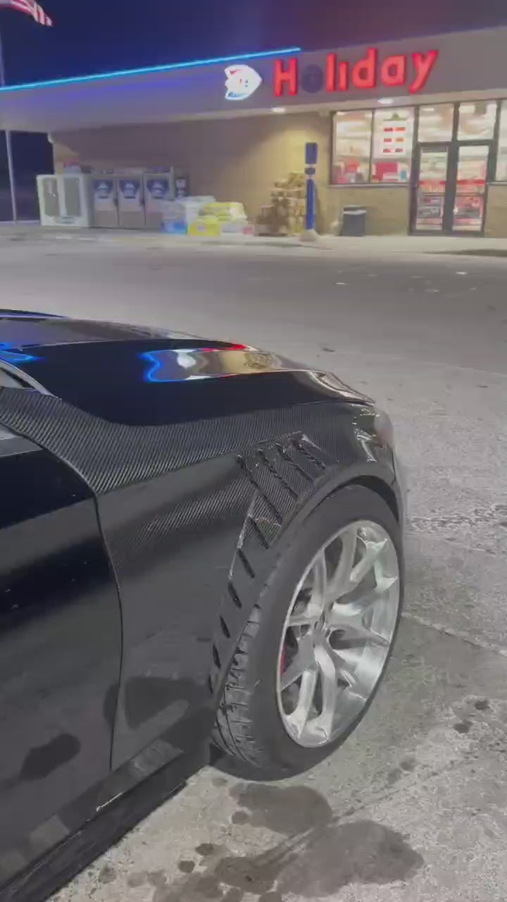 Mercedes Benz C-Class C63/C63S C43 C300 W205 (fits both Pre-Facelift & Facelift) W205 2015 2016 2017 2018 2019 2020 2021 with Aftermarket Parts - Front Fenders Pre-preg Carbon Fiber from TAKD Carbon