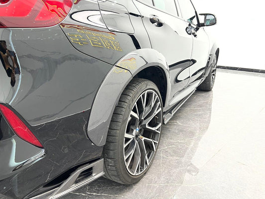 BMW X5M X5MC F95 Pre-LCI 2020 2021 2022 2023 with Aftermarket Parts - AE Style Wheel Arches Carbon Fiber from ArmorExtend