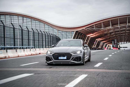 Audi RS5 B9.5 2020 2021 2022 2023 2024 with Aftermarket Parts - AE Style Front Canards Carbon Fiber from ArmorExtend