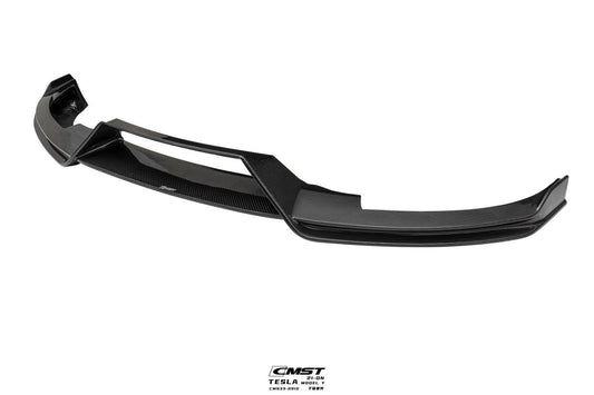 Tesla Model Y Performance AWD Long Range RWD Standard 2020-ON with Aftermarket Parts - V5 Style Front Lip Splitter Carbon Fiber / FRP from CMST Tuning