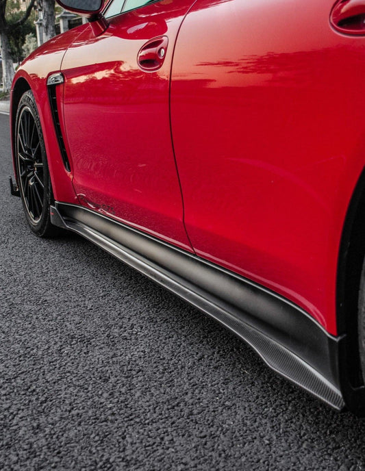 Porsche Panamera 970 970.1 2/4/4S/GTS/Turbo/Turbo S 2010-2013 with Aftermarket Parts - Vacuumed Carbon & FRP Side Skirts from CMST Tuning
