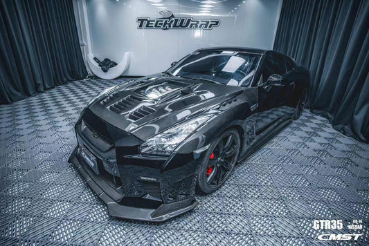 Nissan GTR Nismo T-Spec Black Edition Track Eidtion Premium Pure 2008-2024 with Aftermarket Parts - Stage 2 Style Side Skirts Carbon Fiber / FRP from CMST Tuning
