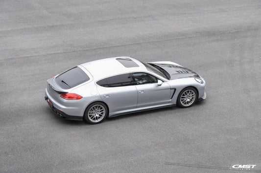 Porsche Panamera 970 970.1 970.2 2/4/4S/GTS/Turbo/Turbo S 2010-2016 with Aftermarket Parts - Vacuumed Carbon & FRP Rear Spoiler from CMST Tuning
