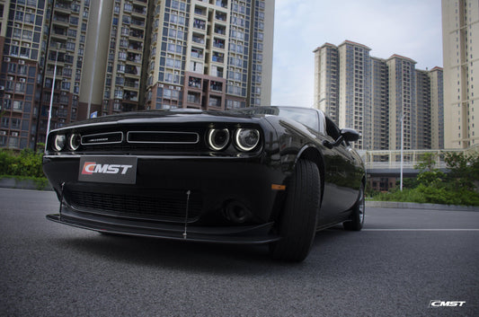 Dodge Challenger Hellcat Redeye T/A Scat Pack 392 SRT R/T SXT SE 2008-2023 with Aftermarket Parts - Front Lip Splitter Carbon Fiber / FRP from CMST Tuning
