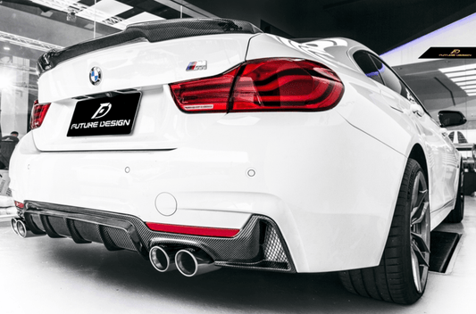 Future Design Carbon M Performance Quad Exit Carbon Fiber Rear Diffuser for BMW 4 Series F32 F33 F36