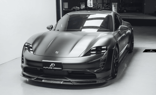 Future Design FD V2 Carbon Fiber FRONT LIP SPLITTER for Porsche Taycan Base 4S GTS