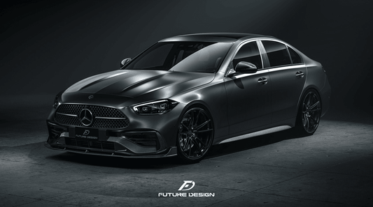 Future Design Carbon Fiber FD FRONT LIP (3 Pcs)  for W206 C300 with AMG Package Sedan 2021-ON