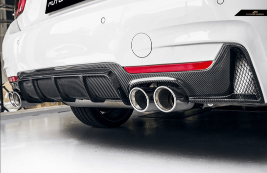 Future Design Carbon M Performance Quad Exit Carbon Fiber Rear Diffuser for BMW 4 Series F32 F33 F36