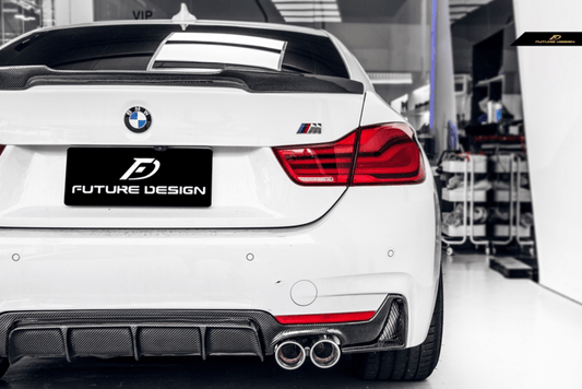 Future Design Carbon M Performance Quad Exit Carbon Fiber Rear Diffuser for BMW 4 Series F32 F33 F36