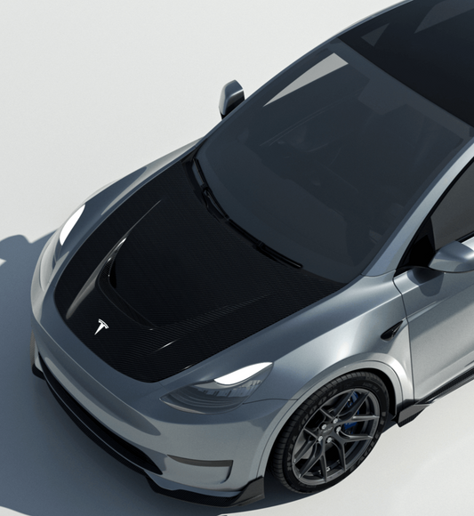 Tesla Model Y Performance AWD Long Range RWD Standard 2020 2021 2023 2024 with Aftermarket Parts - "CRYPTON" Hood Carbon Fiber / FRP from Robot Craftsman