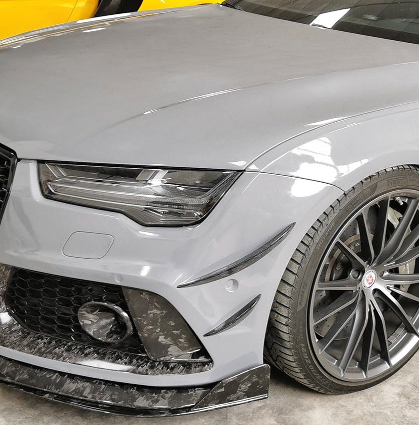 Aero Republic Carbon Fiber Front Bumper Canards for Audi RS7 2014-2018 C7 - Performance SpeedShop