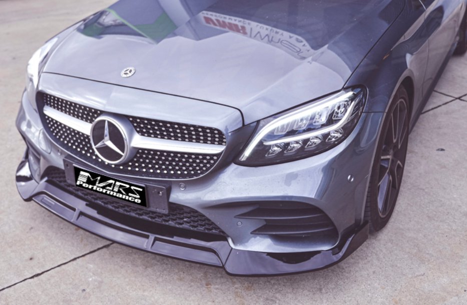 Mercedes-Benz W205 C-Class (AMG Package) V2 Style Carbon Fiber Front Lip