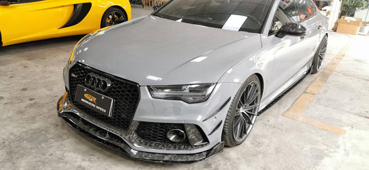 Aero Republic Carbon Fiber Front Lip Splitter for Audi RS7 2014-2018 C7 - Performance SpeedShop