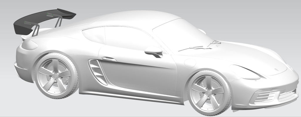 Aero Republic Porsche Cayman 718 GT4 Clubsport Style Carbon Wing Spoiler Swan Neck Swanneck - Performance SpeedShop