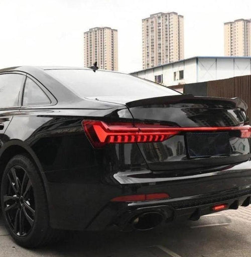 Audi S6 A6 C8 2019 2020 2021 2022 2023 2024 with Aftermarket Parts - M4 Style Rear Lip Spoiler Pre-preg Carbon Fiber from Aero Republic