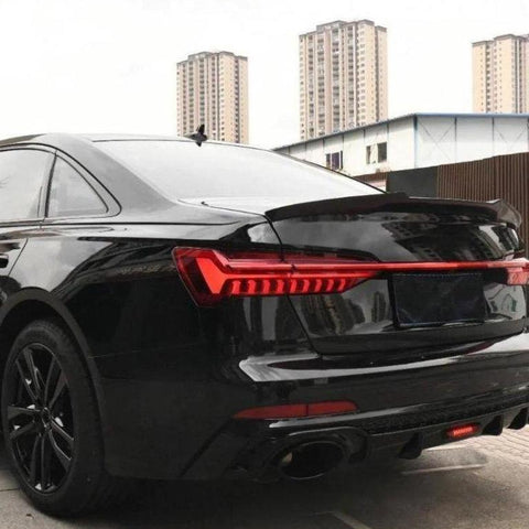 Audi S6 A6 C8 2019 2020 2021 2022 2023 2024 with Aftermarket Parts - M4 Style Rear Lip Spoiler Pre-preg Carbon Fiber from Aero Republic