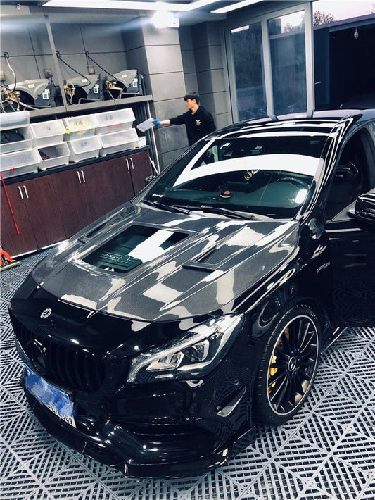 Aero Republic Tempered Glass Hood Bonnet Clearview for Mercedes benz C117 2014-2019 CLA250 CLA45 AMG - Performance SpeedShop