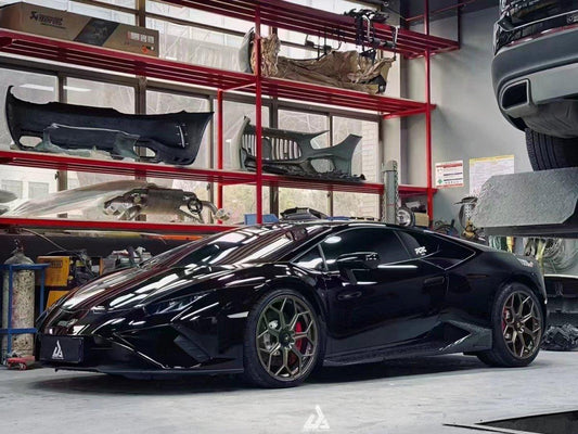 Aero Republic V Style Carbon Fiber Side Skirts Replacement For Lamborghini Huracan LP580 LP610 - Performance SpeedShop