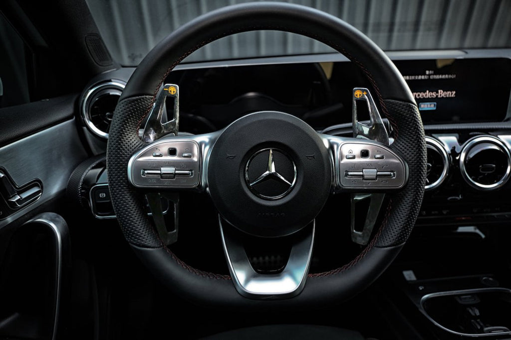 Max Auto Carbon kompatibel mit Mercedes AMG echt real Carbon Performance  Schaltwippen Shift Paddel Ersatz A45s CLA45s GLA45 C63 CLS53 E63 E53 GLC63
