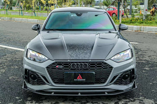 Audi RS5 S5 A5 B9 B9.5 2017 2018 2019 2020 2021 2022 2023 2024 with Aftermarket Parts - AE Style Hood Bonnet Carbon Fiber from ArmorExtend